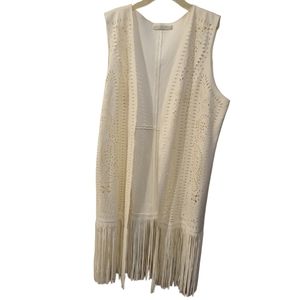 White Faux Suede Cutout Vest